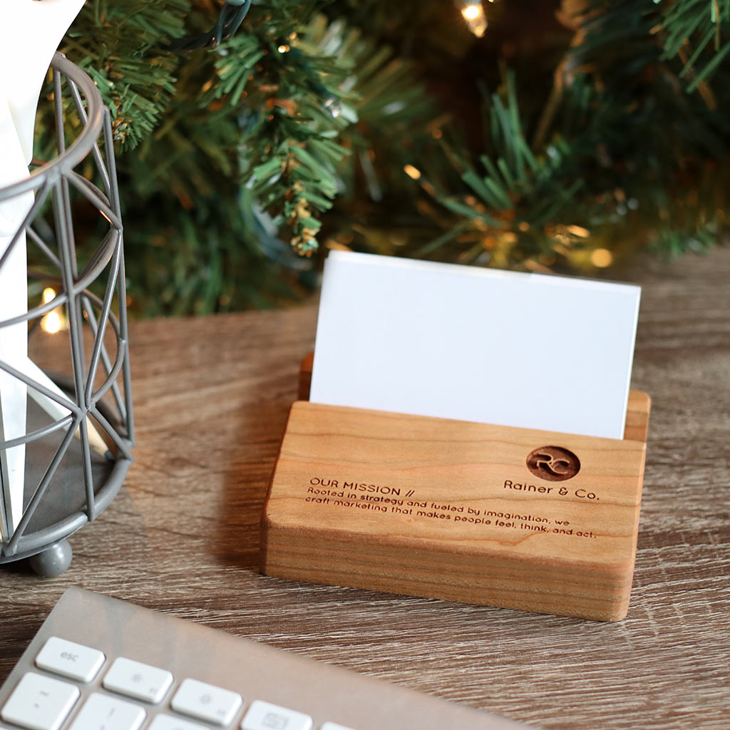 Business card holder corporate christmas gifts for employees appreciation and recognition