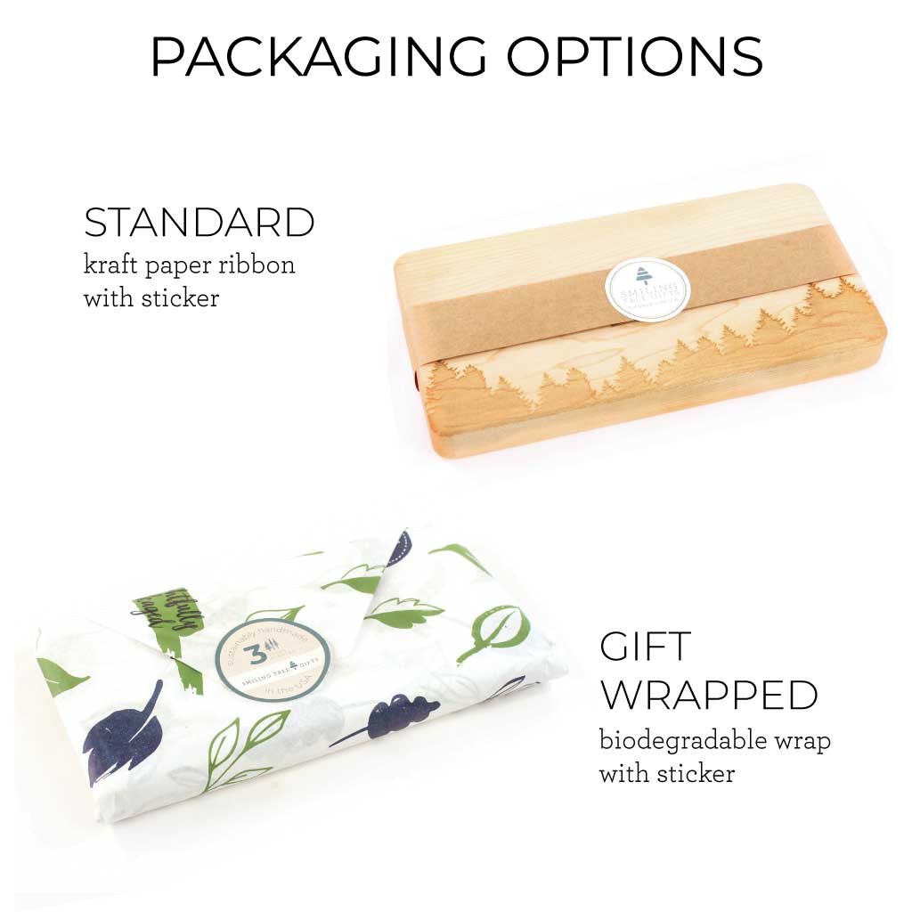 Gift wrap and packaging options for custom wooden cutting board corporate gifts