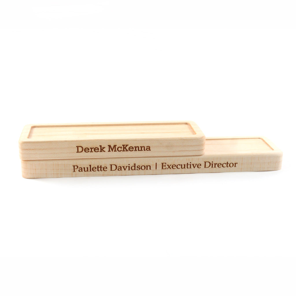 Wooden Trays for Custom Engraved Wooden Blocks Desk Display