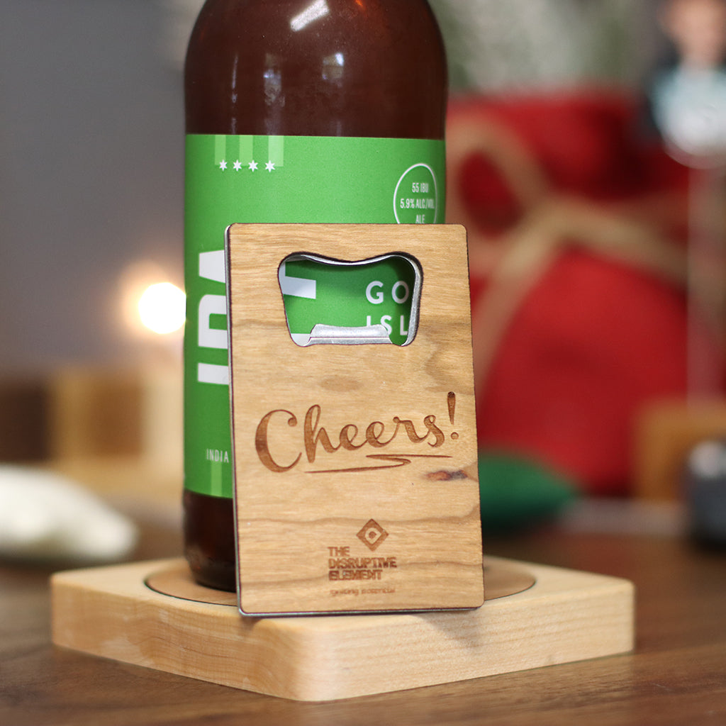 engraved bottle opener branded logo sustainable corporate gifts for leadership