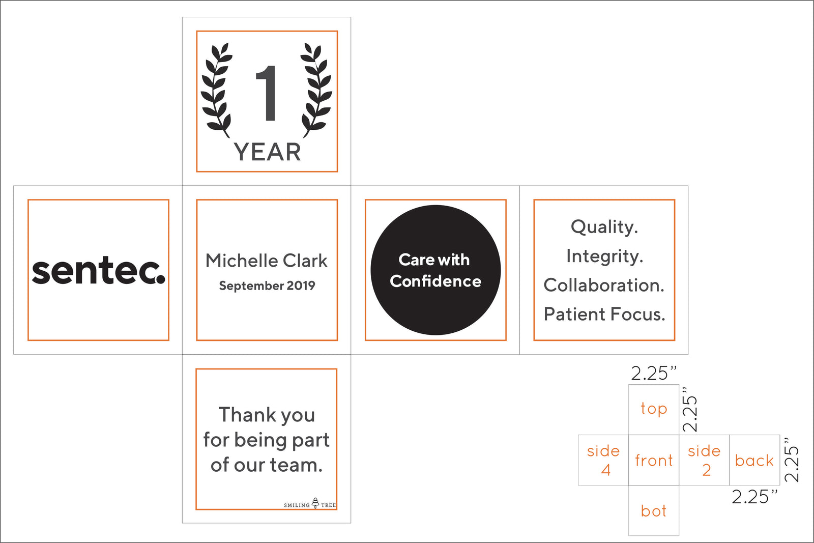 sustainable corporate gifts - engraved wood blocks for employees