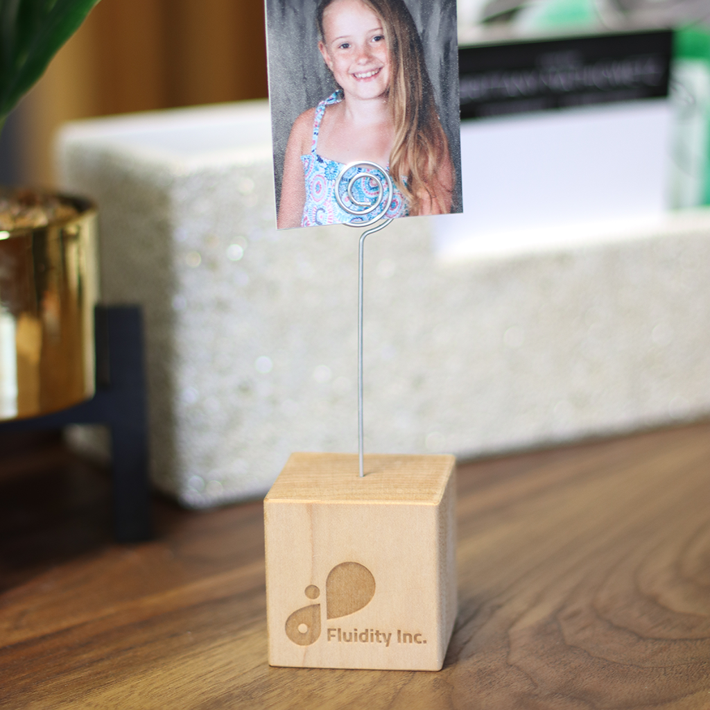 wooden photo holder block employee gift ideas