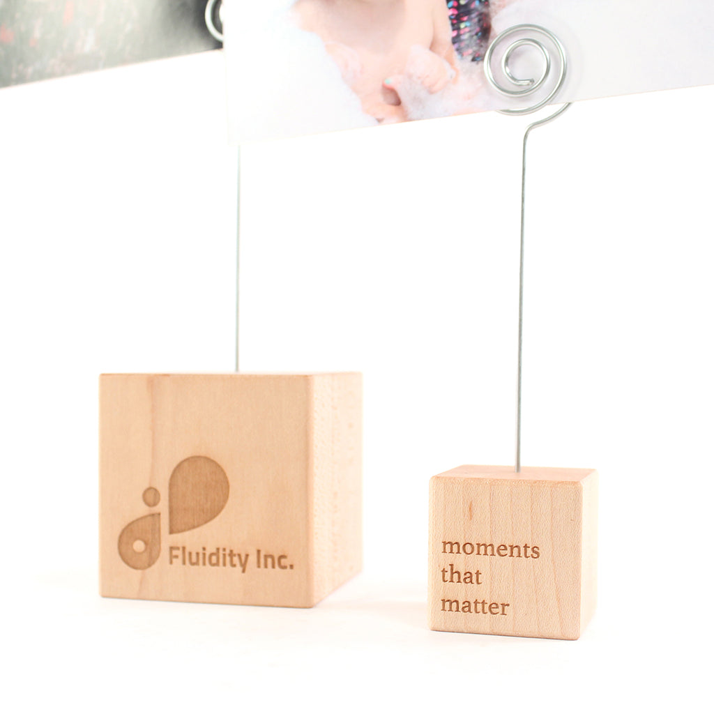wooden photo holder block remote employee appreciation gifts
