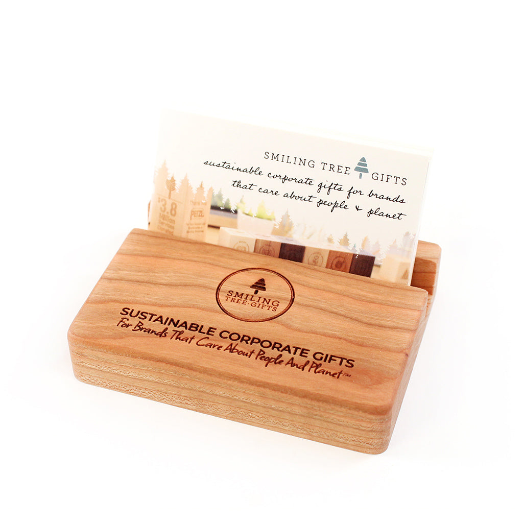 Custom engraved business card holder Smiling Tree Gifts