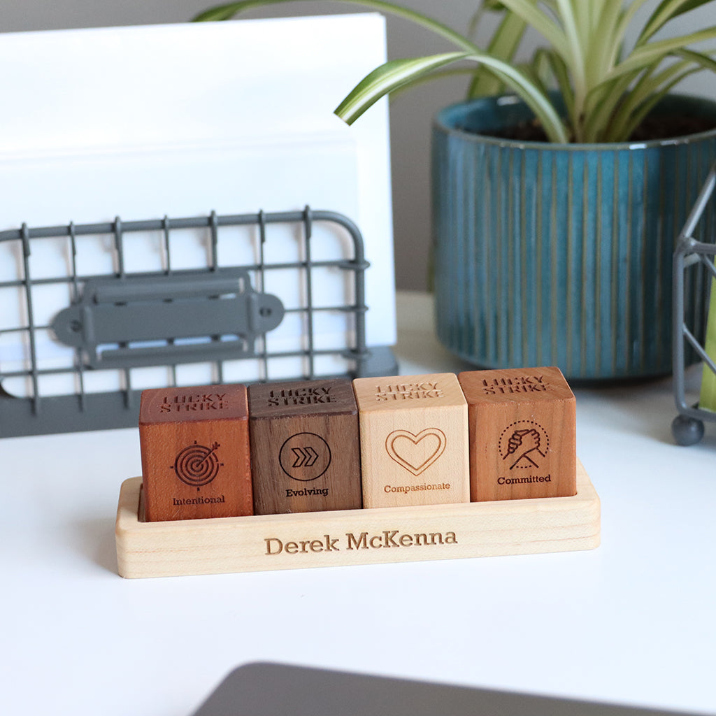 personalized small tray for core values gift sets