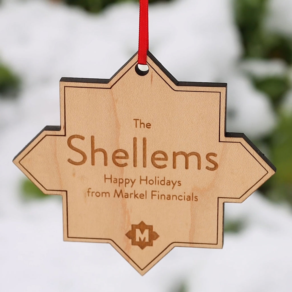 customized Christmas ornaments logo sustainable holiday corporate gifts