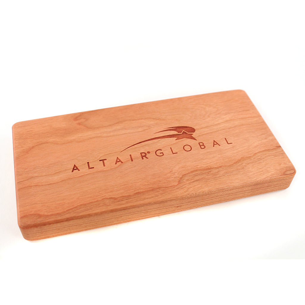 wooden small cutting board with logo real estate client gift Smiling Tree Gifts
