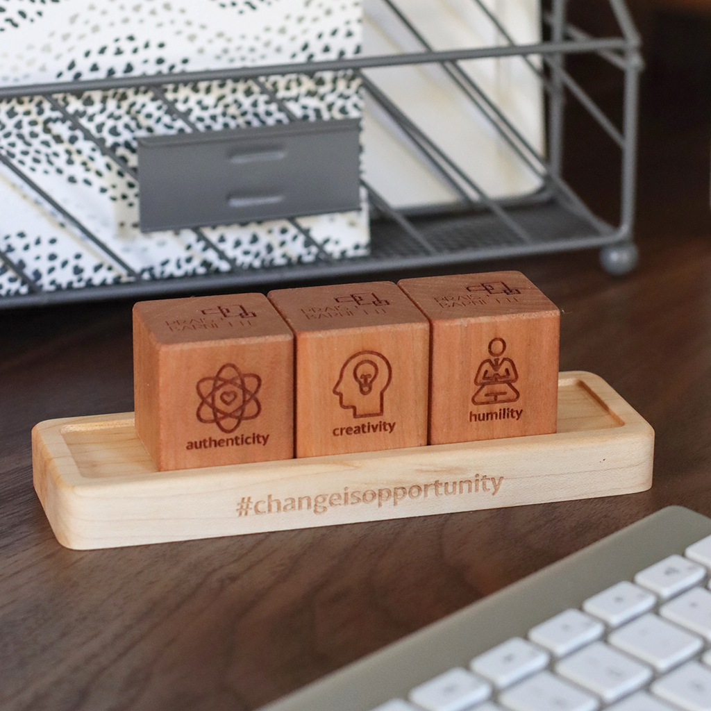 Core Values Desktop Blocks with Tray Display luxury corporate gifts