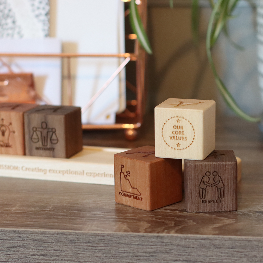 engraved wooden blocks  corporate special events and employee gifts -  Smiling Tree Gifts