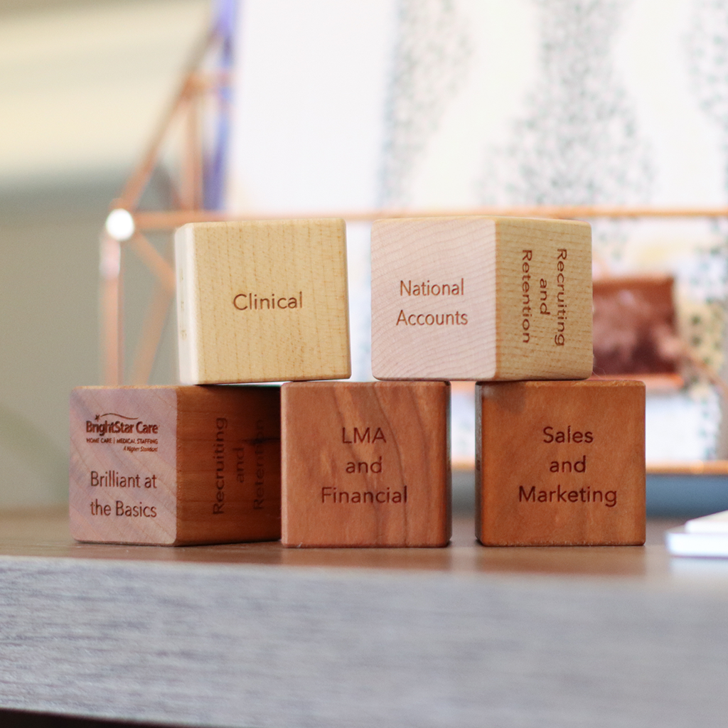 Customized Wood Blocks remote employee appreciation gifts