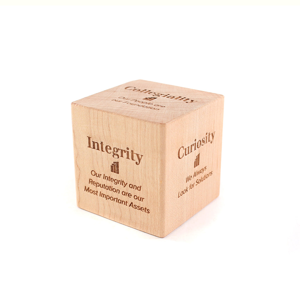 Core Values Statement Display Block core values display branded corporate gifts