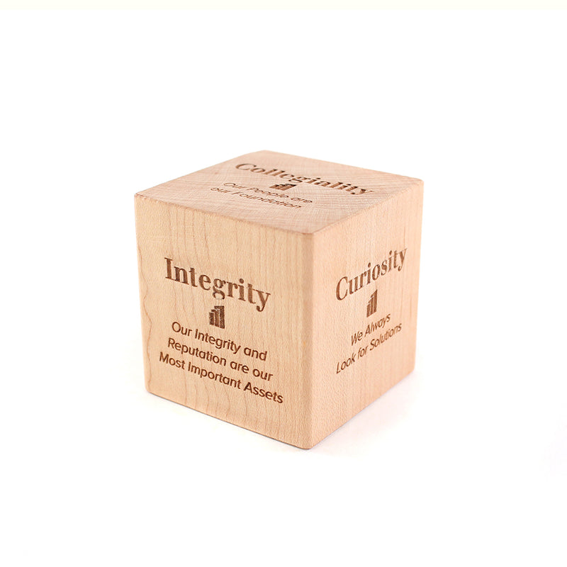 Core Values Statement Display Block® | Sustainable, Engraved Wood Gift ...