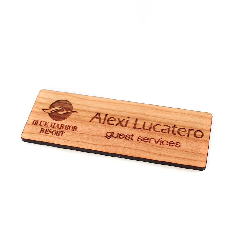 custom magnetic name tags wooden name tags 
