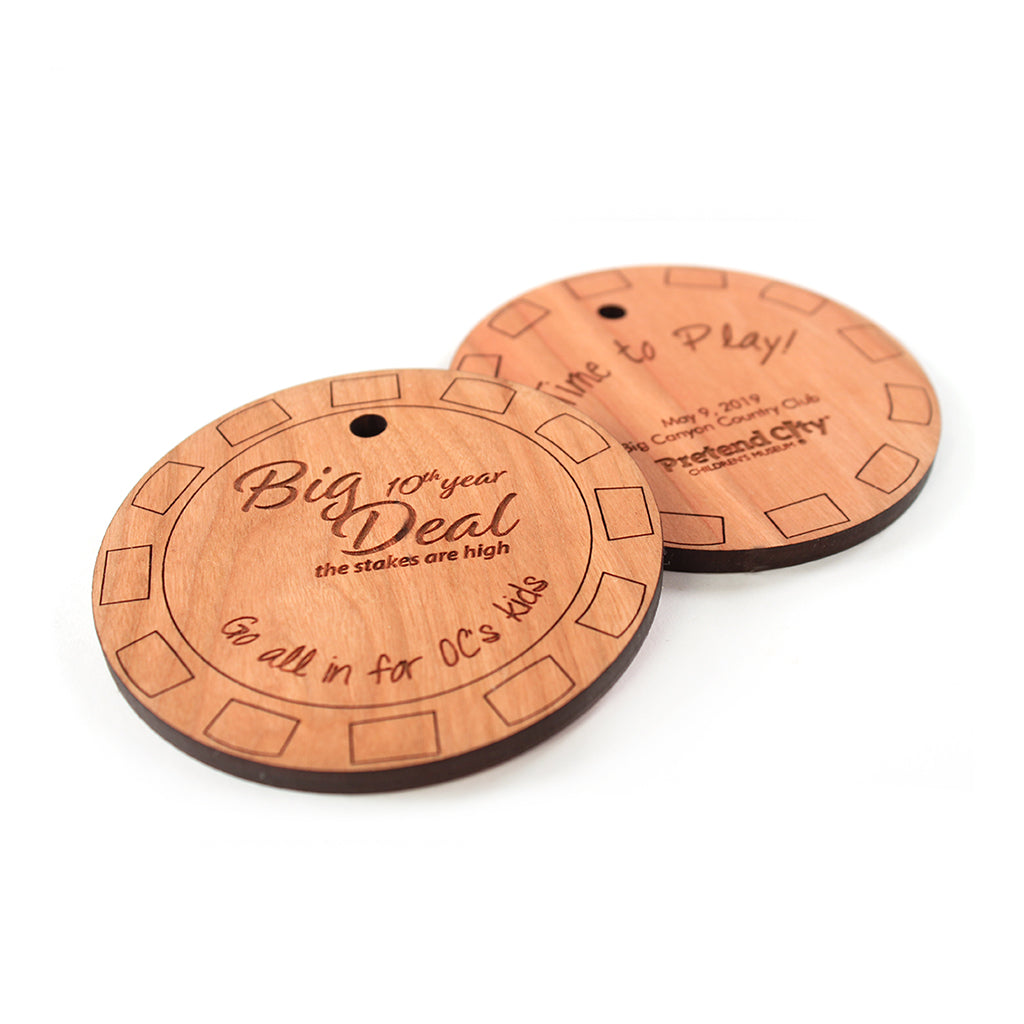 engraved wooden tags and tokens
