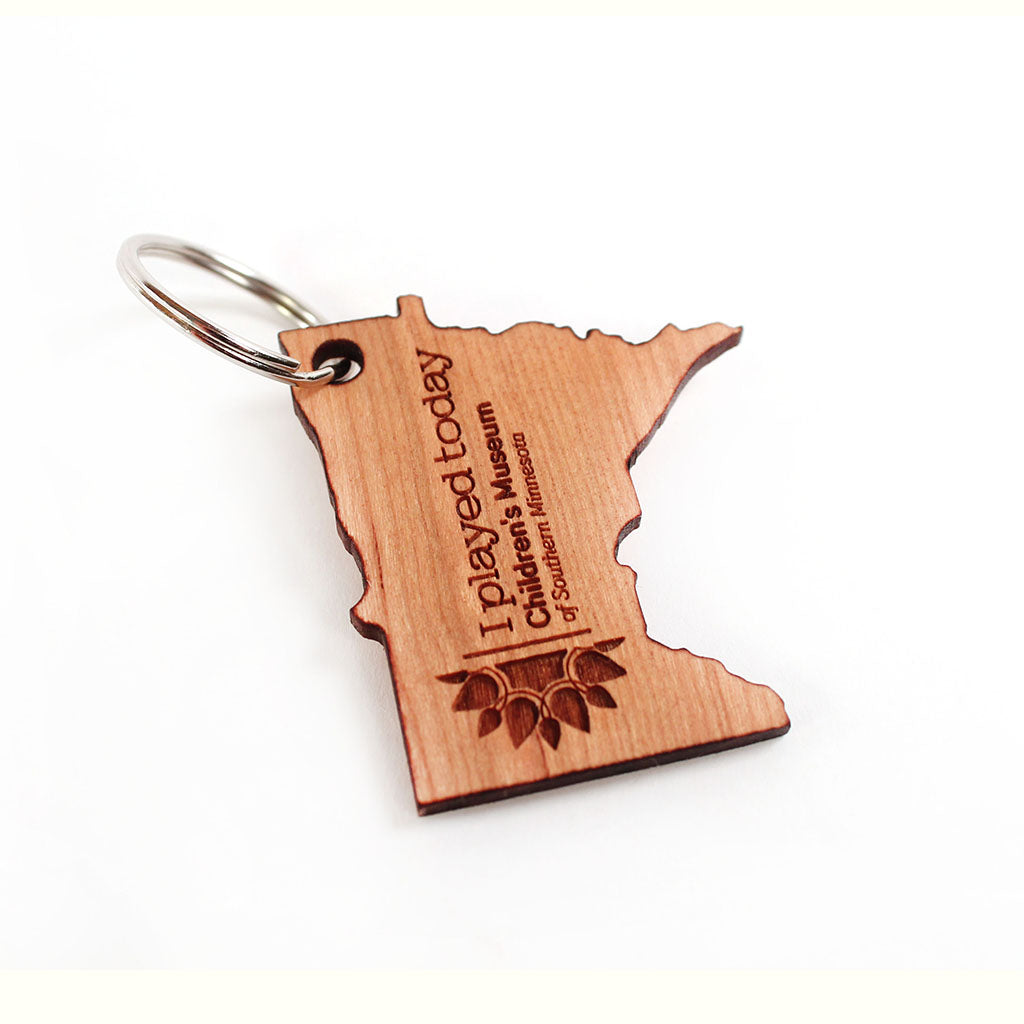 Custom Wooden Rectangle Key Chain Personalized with Your Company