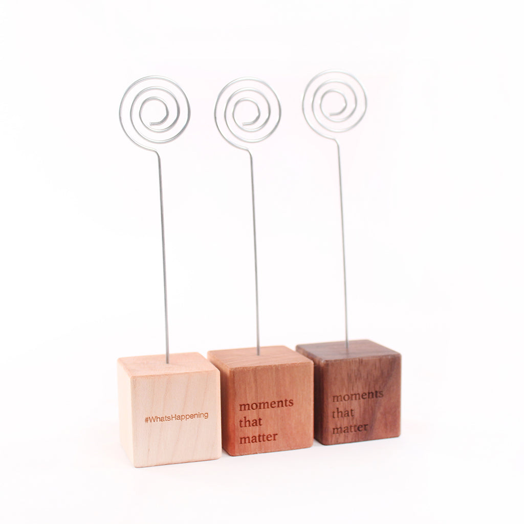 wooden photo holder block branded corporate gifts
